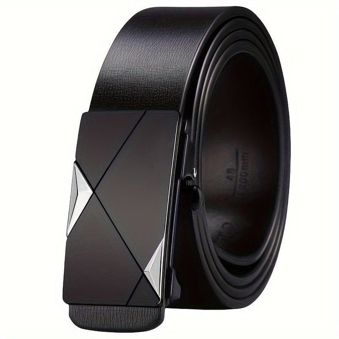 Men's Genuine Leather Belt with Automatic Ratchet Buckle – Adjustable Cowhide Dress Belt - Monsta Online