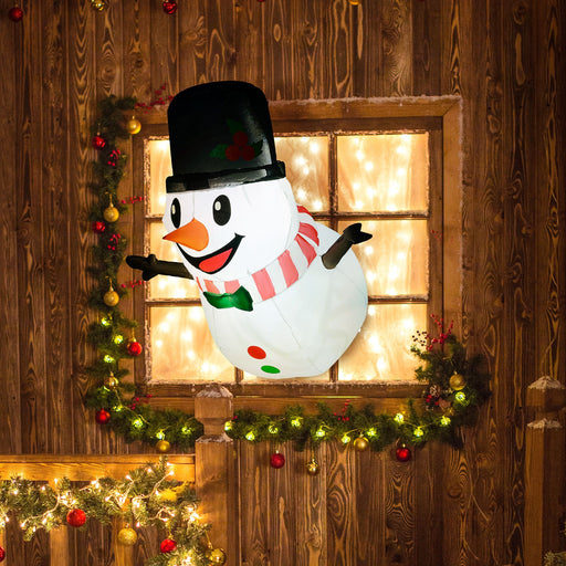 3FT Prelit Christmas Hanging Inflatable Snowman with LED Lights - Outdoor Window Decoration - Monsta Online