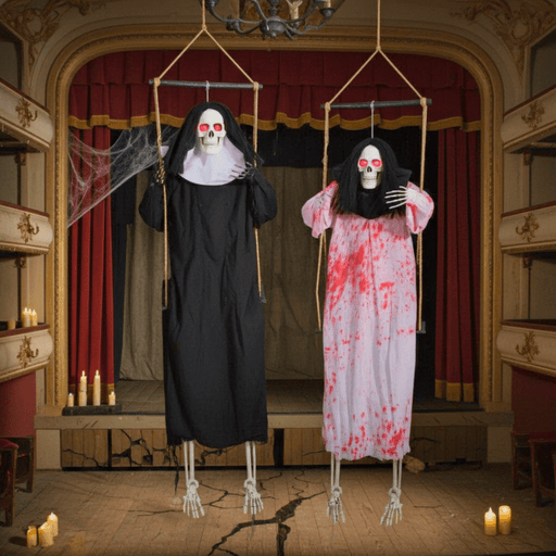 3ft Sound - Activated Hanging Halloween Ghosts with Light - Up Eyes and Screaming Sound - Monsta Online