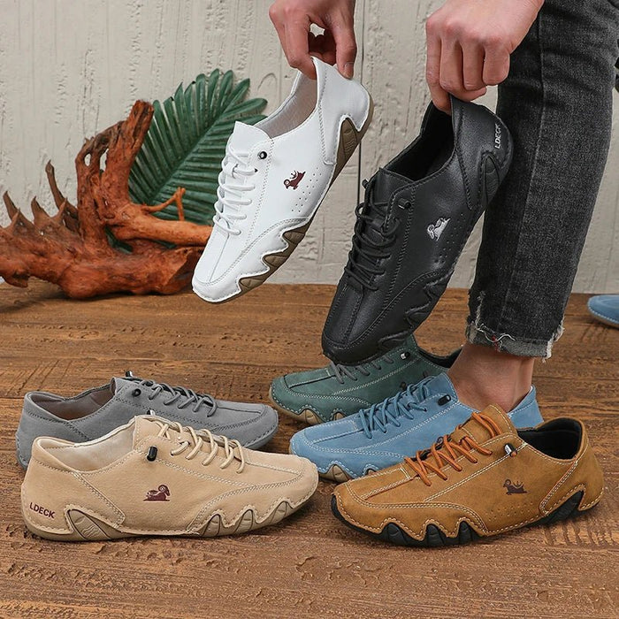 Men's Waterproof Leather Slip - On Loafers – Breathable Anti - Slip Casual Walking Shoes - Monsta Online