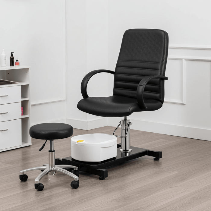 Professional No - plumbing Spa Pedicure Chair with Foot Bath and Rolling Stool - Monsta Online