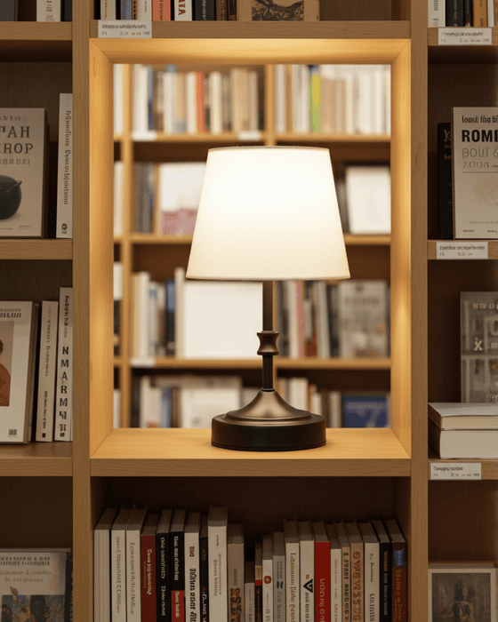 Cordless Rechargeable Table Lamp with Fabric Shade - 3 Dimmable Brightness Levels - Monsta Online