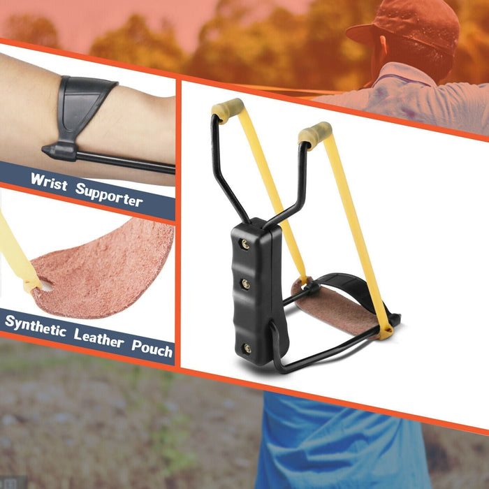 Collapsible Wrist Slingshot – High - Velocity Aluminum Frame with Leather Pouch for Ages 12+ - Monsta Online