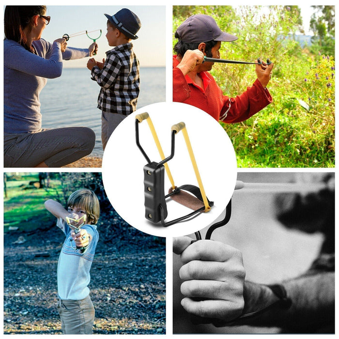 Collapsible Wrist Slingshot – High - Velocity Aluminum Frame with Leather Pouch for Ages 12+ - Monsta Online