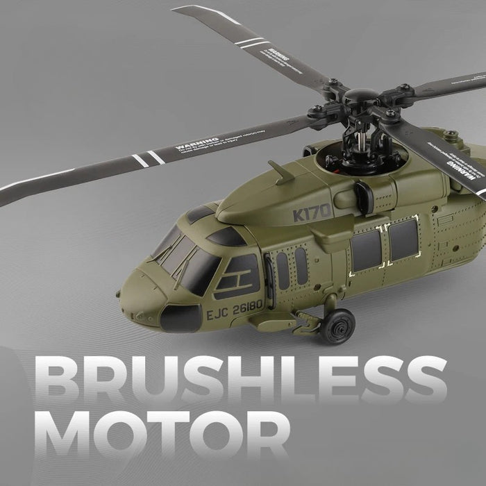 Blackhawk: Brushless 4CH Military RC Helicopter with Gyro and Dual Batteries - Monsta Online