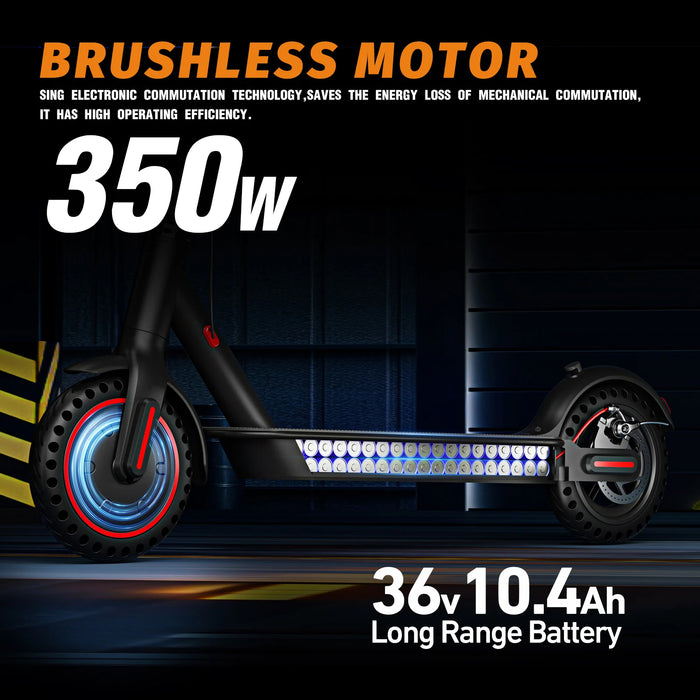 Foldable 350W Adult Electric Scooter with 19mph Top Speed and Extended Battery - Monsta Online
