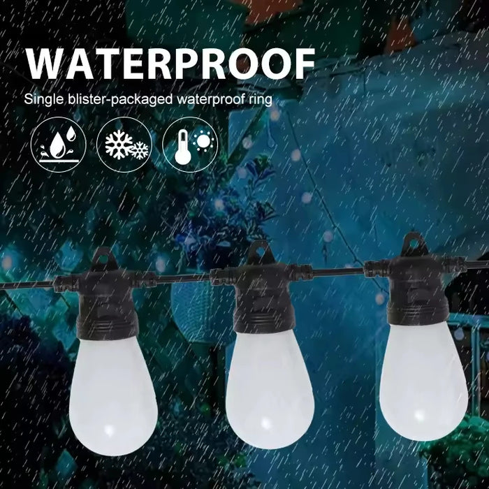 50FT Smart Outdoor String Bulb Lights - Elegant Ambiance and App Control