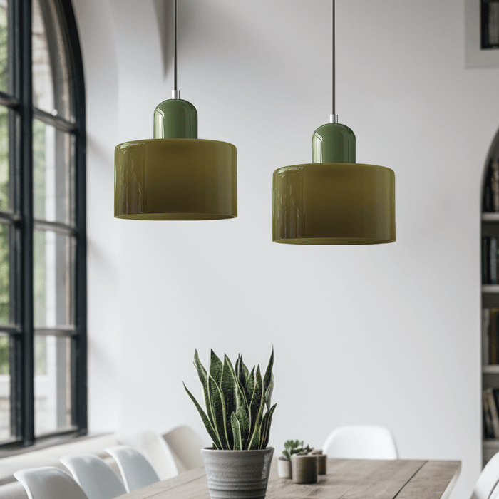 Bauhaus Colored Glass Pendant Light – Modern Hanging Lamp for Kitchen & Dining Room - Monsta Online
