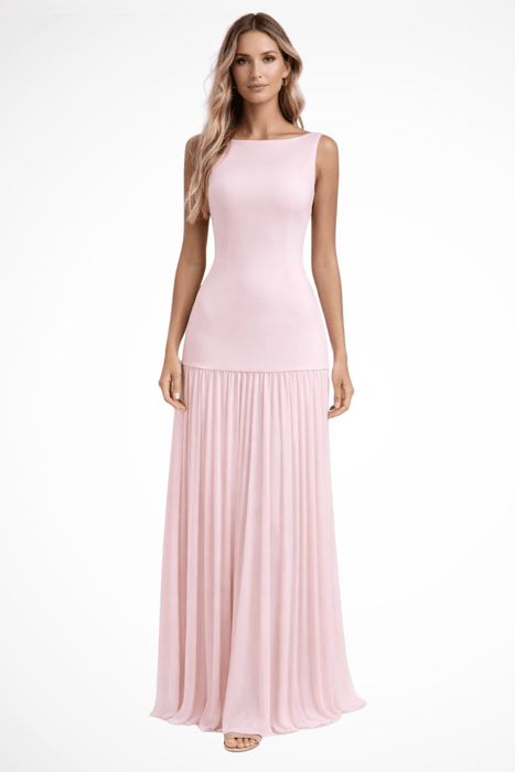 Eline Pleated Maxi Dress – Women's Elegant Sleeveless Floor - Length Formal Dress - Monsta Online
