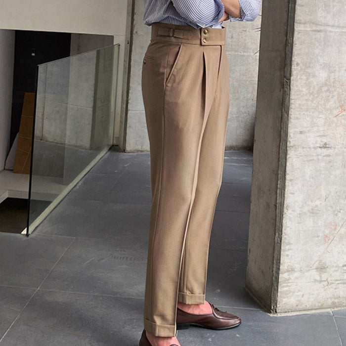 Dean Gurkha Pants – Men's High - Waisted Pleated Trousers - Monsta Online