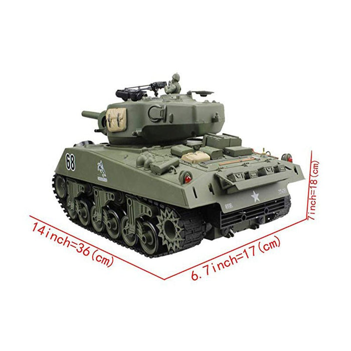 1/16 Scale Sherman RC Tank 2.4G RTR w/ Smoke, BB Pellet Gun & Infra Red Function - Monsta Online