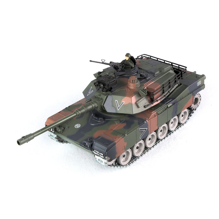 1:18 RC M1A2 Abrams Metal Battle Tank – Shoots BBs & Water with Smoke, Sound, Lights and Dual Batteries - Monsta Online