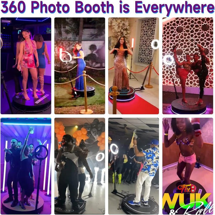 360 Photo Booth Machine – Portable Rotating Platform, App Control, Flight Case Included - Monsta Online