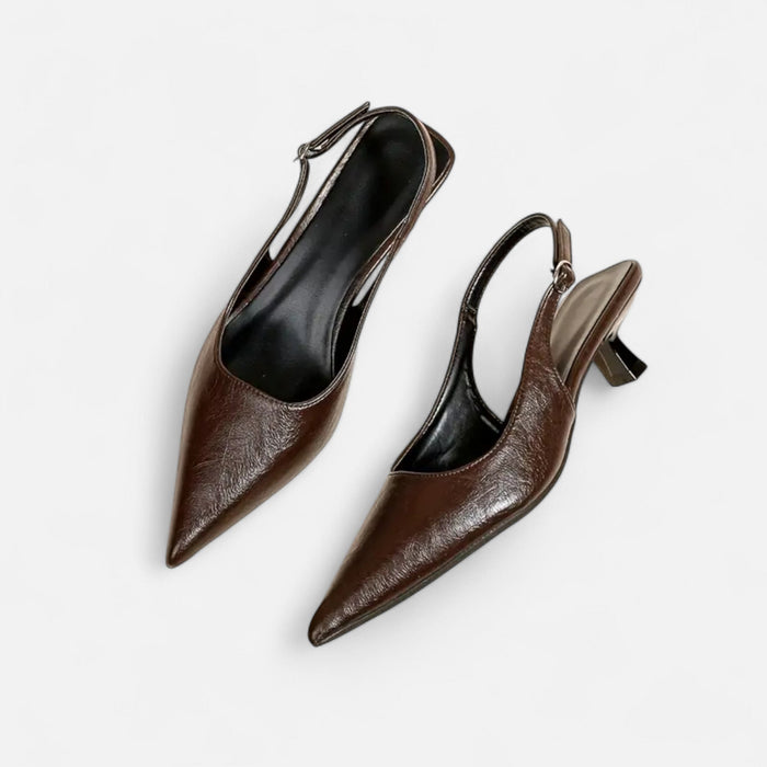 Women's Pointed - Toe Kitten Heel Sandals – Elegant Low Heel Shoes for Day to Night - Monsta Online