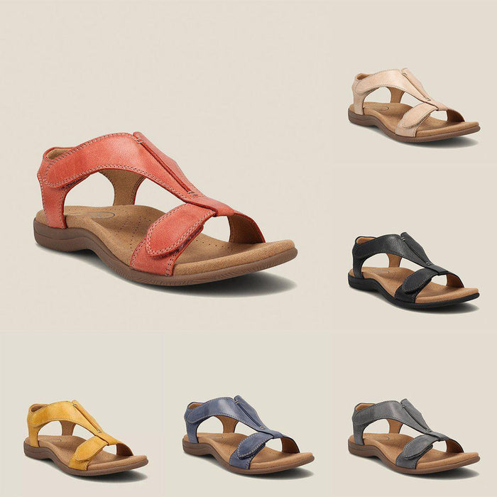 Rinah Women's Luxury Orthopedic Leather Sandals – Memory Foam Arch Support for All - Day Comfort - Monsta Online