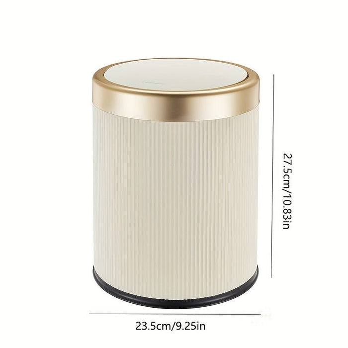 Oval Press - Top Trash Can – Luxury Gold - Accent Waste Bin with Dual Inner Buckets & Odour Seal - Monsta Online