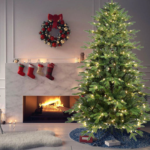 4FT Pre - Lit Artificial Christmas Tree — 919 PE/PVC Tips, 150 UL Incandescent Lights, Foldable Base - Monsta Online