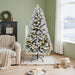 4FT Pre - Lit Flocked Artificial Christmas Tree — 539 Tips, 120 Warm White LEDs, 8 Modes, Metal Stand - Monsta Online
