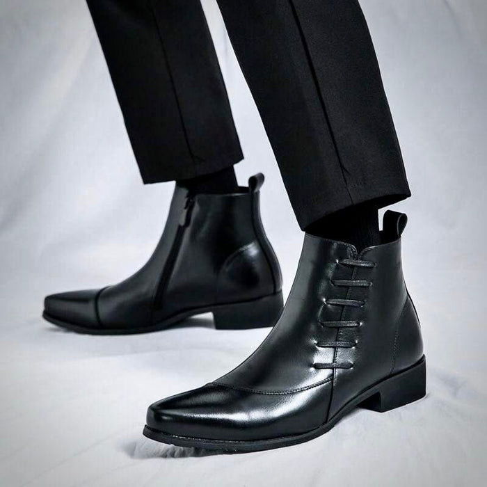 Samuel Leather Dress Boots – Men's Full - Grain Brogue Lace - Up Boots - Monsta Online
