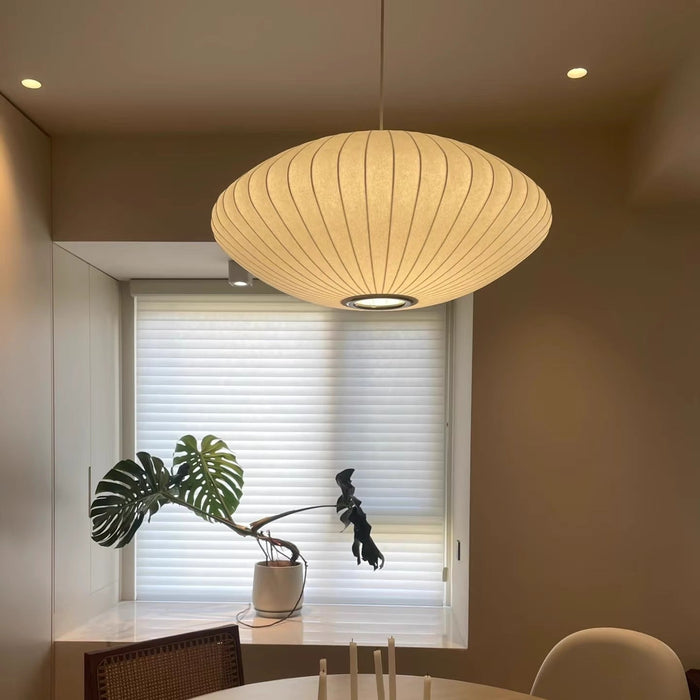Italian Silk Pendant Light – Luxury Fabric Shade LED Fixture - Monsta Online