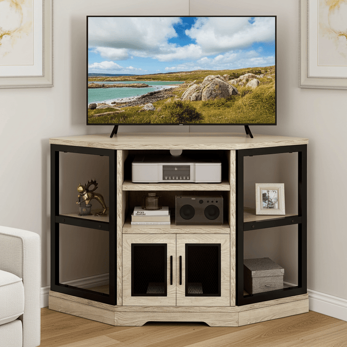 Corner TV Stand with Media Console and Storage Cabinet – Up to 55" TVs - Monsta Online