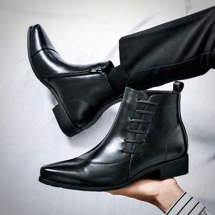 Samuel Leather Dress Boots – Men's Full - Grain Brogue Lace - Up Boots - Monsta Online