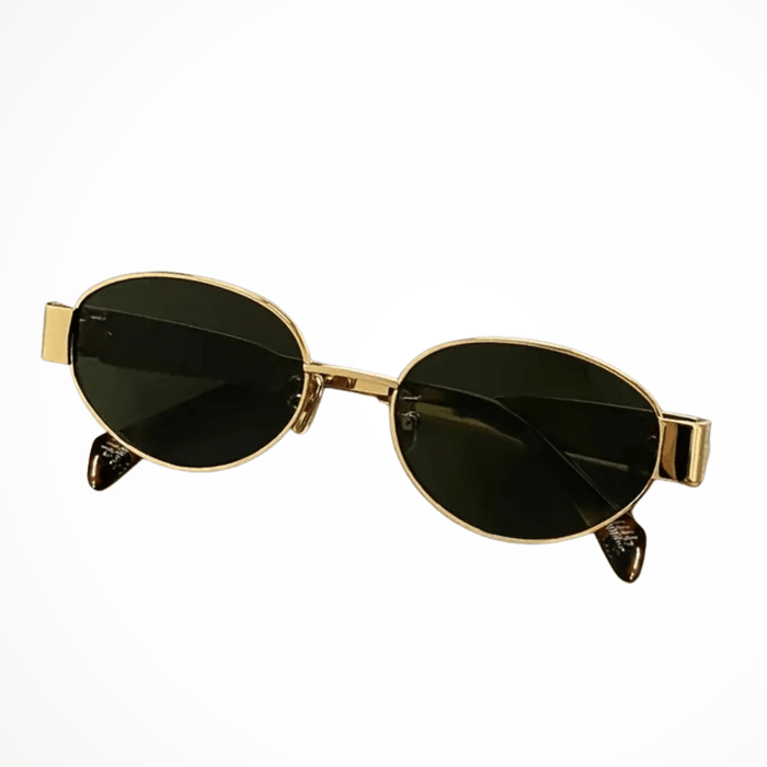 Clarabelle Oval Sunglasses – Women's Slim Metal Frame Dark Tinted Lens Sunglasses - Monsta Online