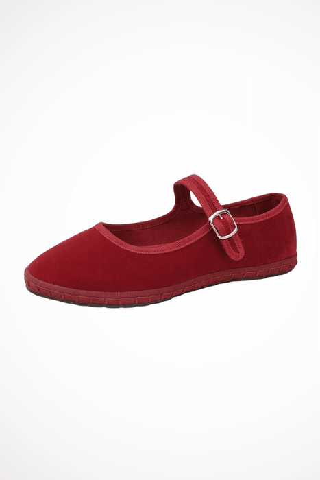 Emma Mary Jane Ballet Flats – Women's Round Toe Buckle Strap Suede Flat Shoes - Monsta Online