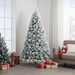 6FT Flocked White Artificial Christmas Tree — 752 Tips, Snowy White, Hinged, Metal Stand - Monsta Online