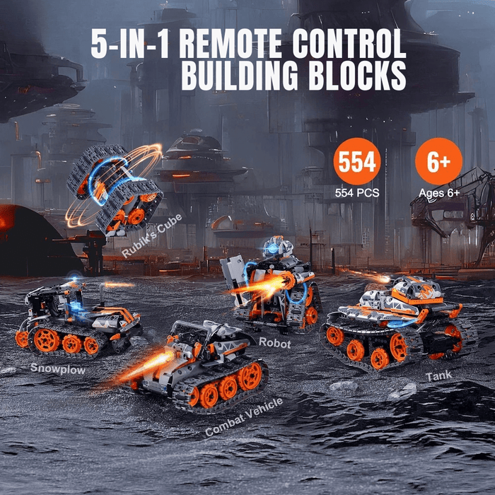 5 in 1 STEM RC Building Toy With App & Remote Control with 554 Pieces for Kids - Monsta Online