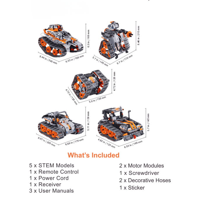 5 in 1 STEM RC Building Toy With App & Remote Control with 554 Pieces for Kids - Monsta Online