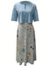 Women's Two - Piece Floral Dress Set – Crop Top & Round Neck Dress for Every Occasion - Monsta Online