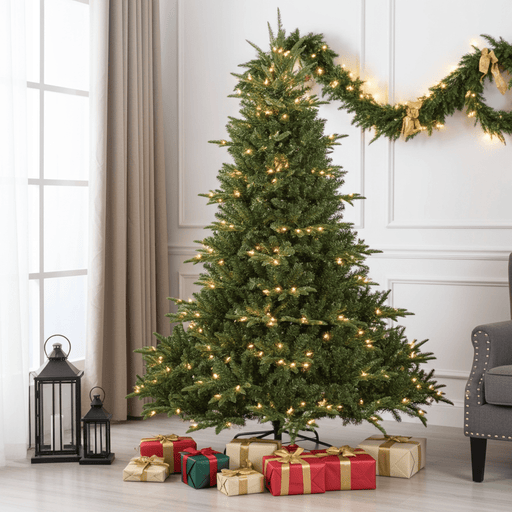 5FT Pre - Lit Artificial Christmas Tree — 1129 PE/PVC Tips, 350 Lights, Hinged Metal Stand - Monsta Online