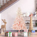 5FT Pink Pencil Artificial Christmas Tree — 450 Tips, Unlit, Slim Space - Saving, Auto - Open, Metal Base - Monsta Online