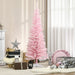 5FT Pink Pencil Artificial Christmas Tree — 294 Tips, Unlit, Slim Space - Saving, Realistic, Plastic Base - Monsta Online