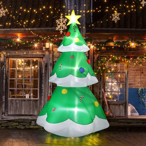 6.9FT Prelit Inflatable Christmas Tree with Star Topper and LED Lights - Outdoor Christmas Decoration - Monsta Online