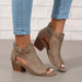 Women's Peep - Toe Block Heel Booties – Chic Modern Summer Style - Monsta Online