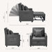 3 - in - 1 Convertible Sleeper Sofa Bed Chair With Reclining Lounger Function - Monsta Online