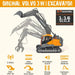 Premium 1:16 Full Function 3 - in - 1 Volvo RC Excavator – 17 - Channel Remote Control Toy with Metal Shovel, Drill & Grab for Kids - Monsta Online