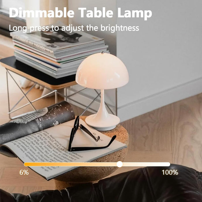 Dimmable LED Mushroom Table Lamp Portable USB Rechargeable for Cozy Ambiance - Monsta Online
