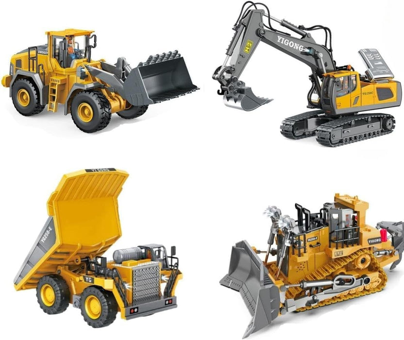 Ultimate 4 - in - 1 Metal RC Construction Fleet - Excavator, Truck, Dozer & Loader - 2.4GHz Remote Control Toy for Kids - Monsta Online
