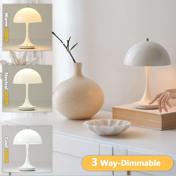 Dimmable LED Mushroom Table Lamp Portable USB Rechargeable for Cozy Ambiance - Monsta Online