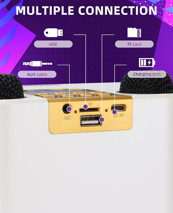 Portable High - Power Karaoke Party Speaker with 360° Stereo and Dual Mics - Monsta Online