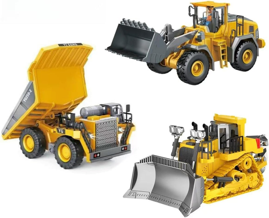 Ultimate 4 - in - 1 Metal RC Construction Fleet - Excavator, Truck, Dozer & Loader - 2.4GHz Remote Control Toy for Kids - Monsta Online