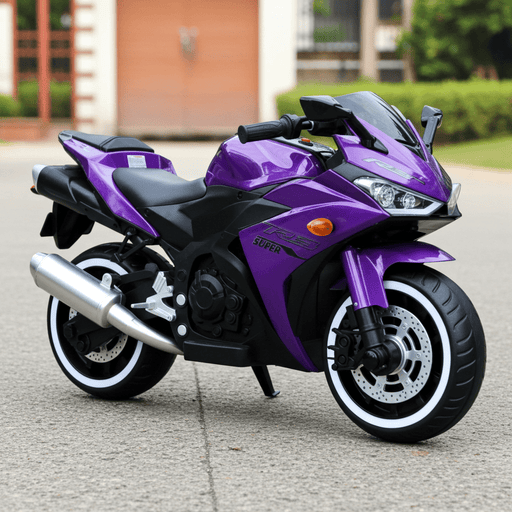12V Ride - On Kids Electric Motorcycle with Throttle and Lighted Training Wheels - Monsta Online