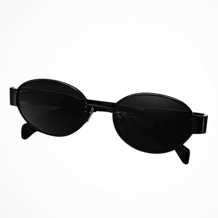 Clarabelle Oval Sunglasses – Women's Slim Metal Frame Dark Tinted Lens Sunglasses - Monsta Online