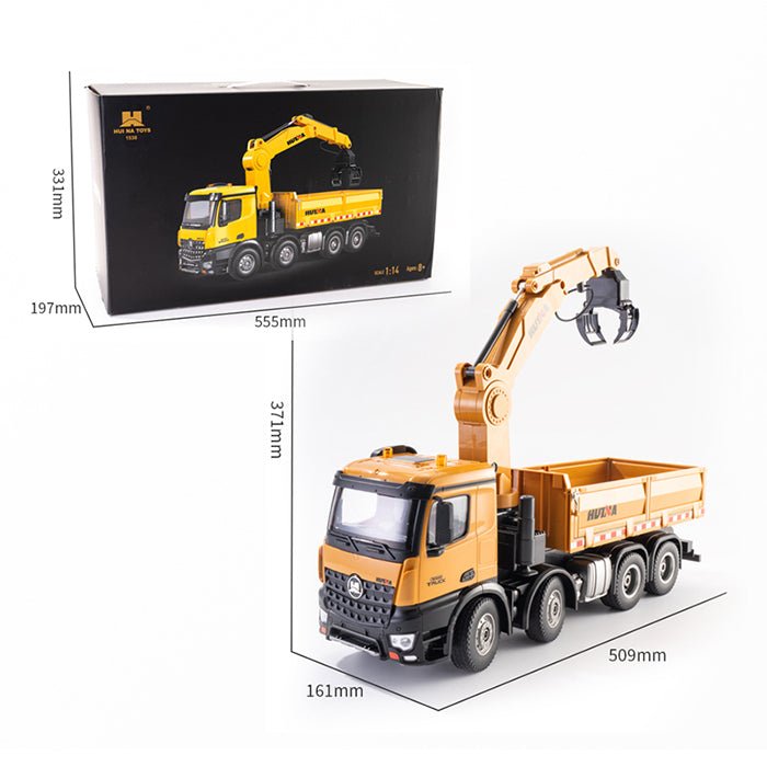 1:14 Scale 26CH Metal RC Crane Dump Truck – Remote Control Construction Toy for Kids - Monsta Online