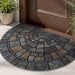 Half - Circle Mosaic Door Mat – Non - Slip Indoor & Outdoor Entryway Mat with Cobblestone Design - Monsta Online