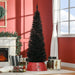 6FT Black Pencil Artificial Christmas Tree — 390 Tips, Unlit, Slim Space - Saving, Plastic Stand - Monsta Online