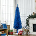 6FT Blue Pencil Artificial Christmas Tree — 390 Tips, Unlit, Slim, Plastic Stand - Monsta Online